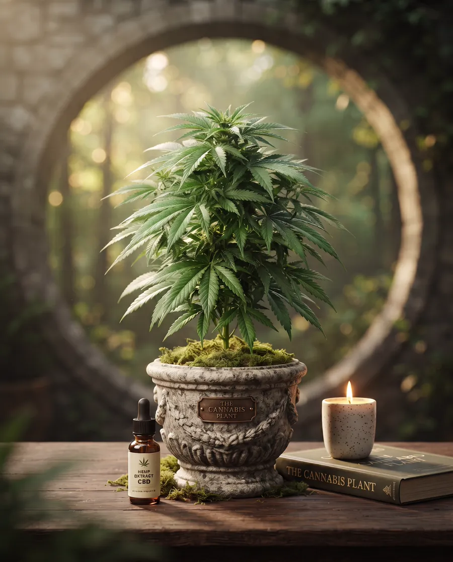 Voksende hampeplante med blade — CBD Explorer